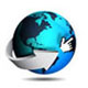 pictograma del mundo con cursor tipo mano pictograma del mundo con cursor