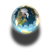 pictograma de la bola del mundo con reflejos pictograma de la bola del mundo